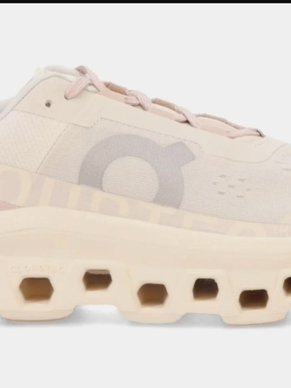 On Running Women's Cloudmonster Sneaker in Pale Pink/Beige